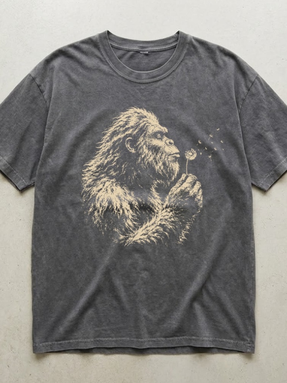 Bigfoot Blowing Dandelion Retro Nature Sasquatch Comfort Colors Tee